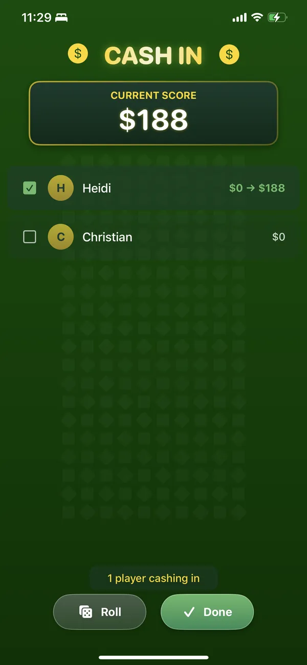 Cash In Game in Action